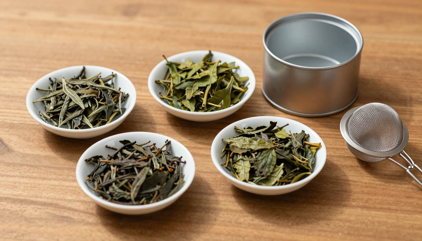 Generated illustration of loose-leaf tea and an infuser for a shopping stop