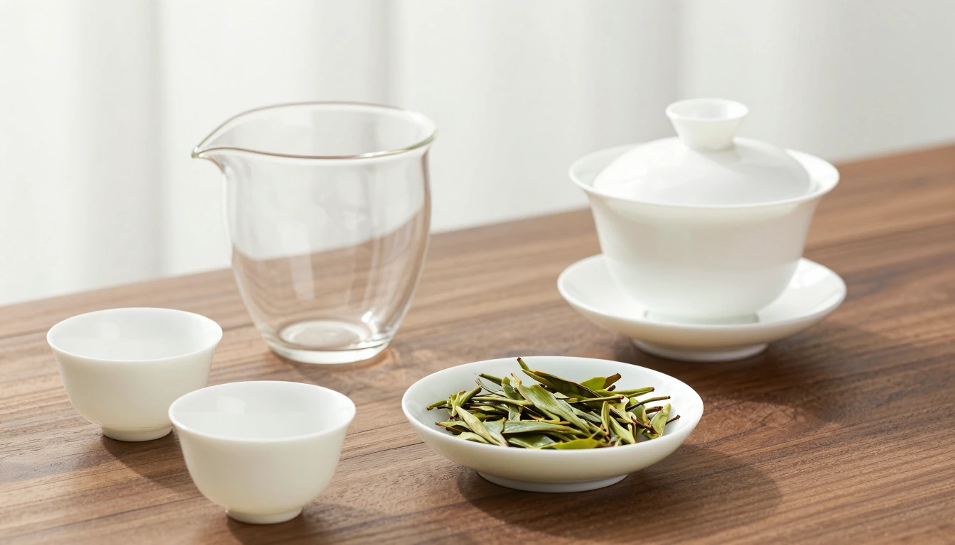 Illustration of a gaiwan and small cups for a focused tea session