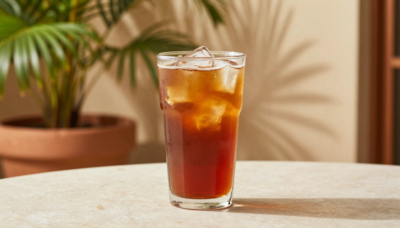 Illustrated subtropical patio tea stop